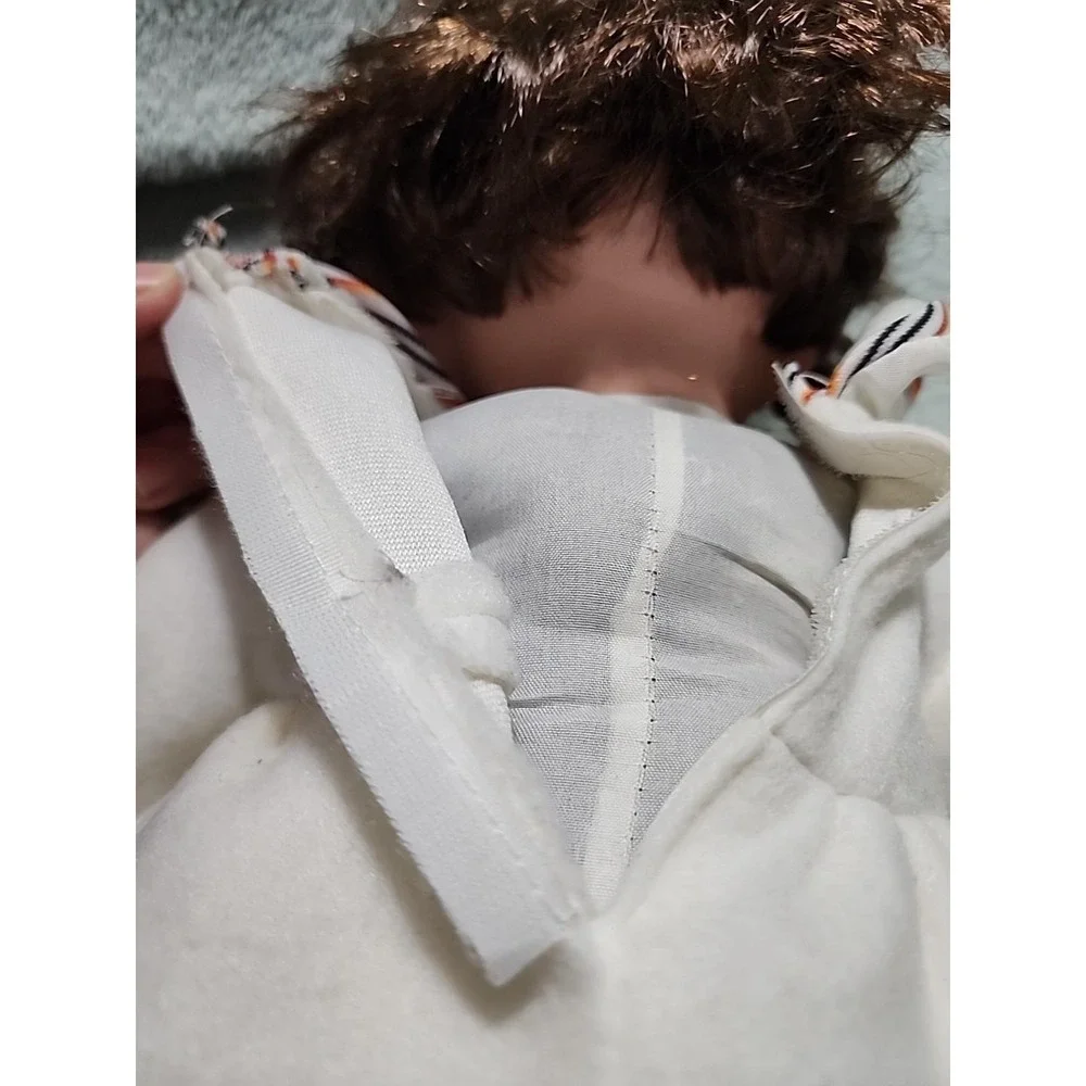VTG Realistic Curly Brown Hair Doll Date 2003 Soft Body Plastic Face 18 In NSJF